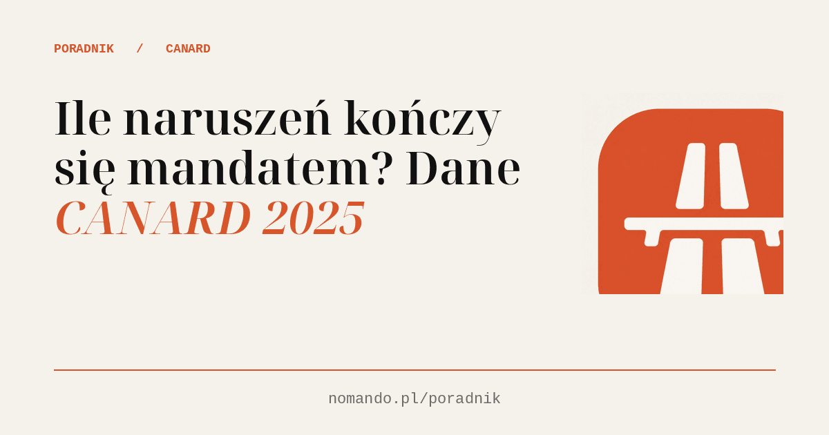 Ile naruszeń kończy się mandatem? Dane CANARD 2025