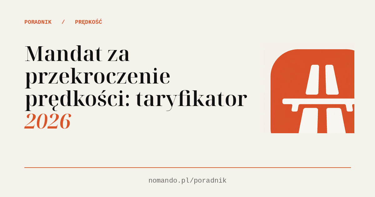 Mandat za przekroczenie prędkości: taryfikator 2026