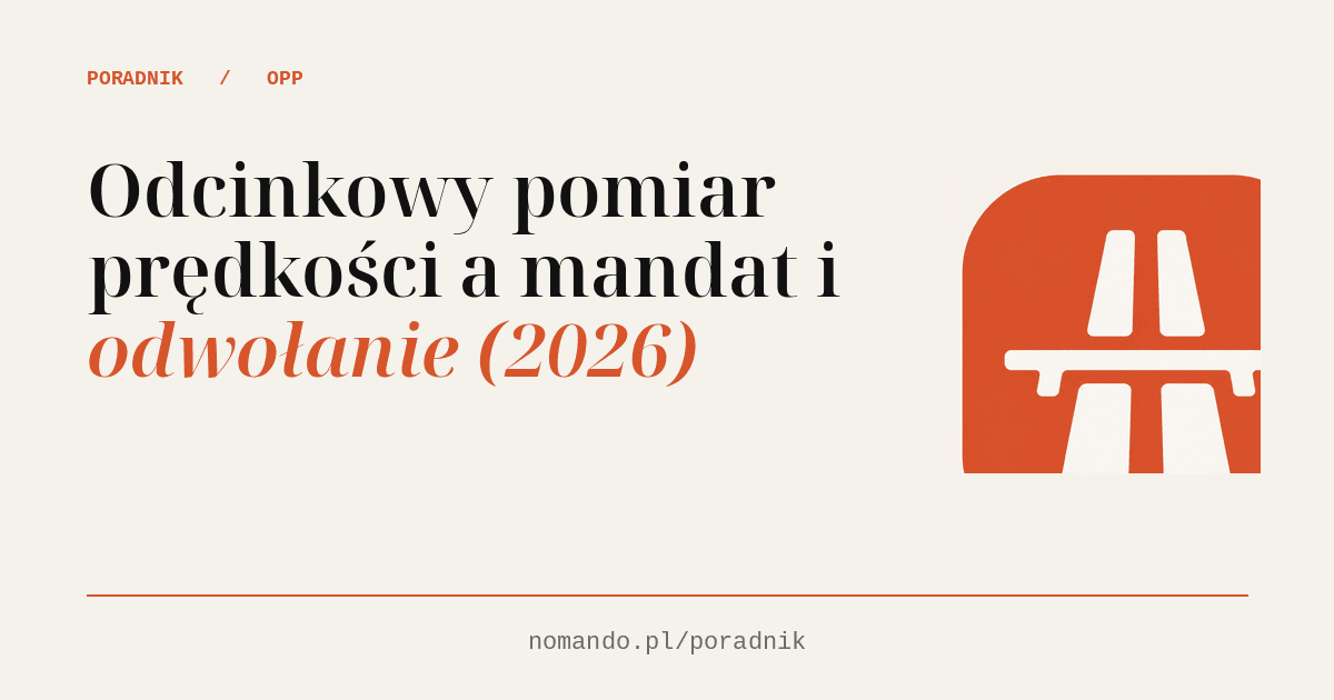 Odcinkowy pomiar prędkości a mandat i odwołanie (2026)