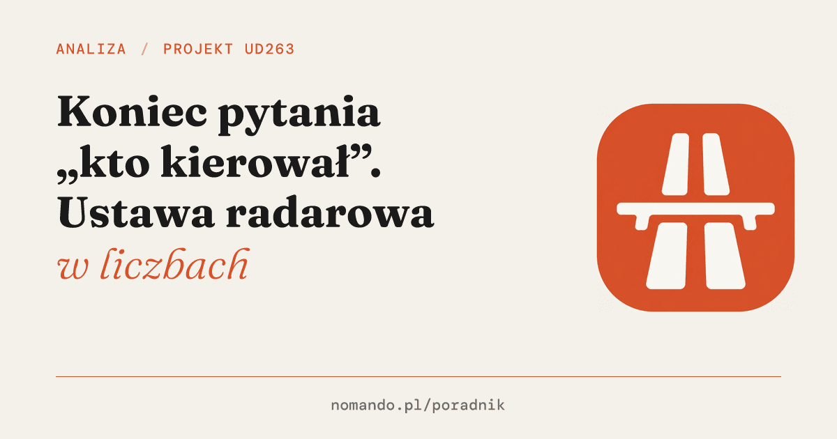 Koniec pytania „kto kierował”. Projekt ustawy radarowej UD263 w liczbach